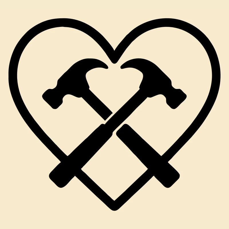 Cross Hammers Heart Handyman Craftsman Tools