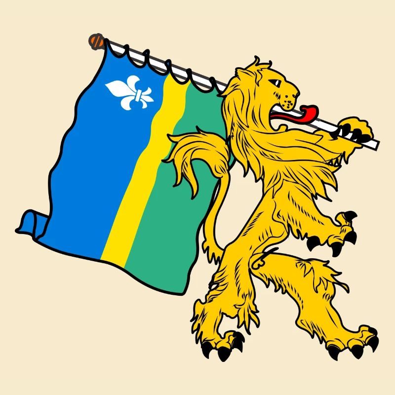 Lion avec drapeau Flevoland le drapeau