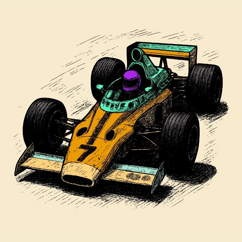 Conception de formule rétro aux couleurs vives