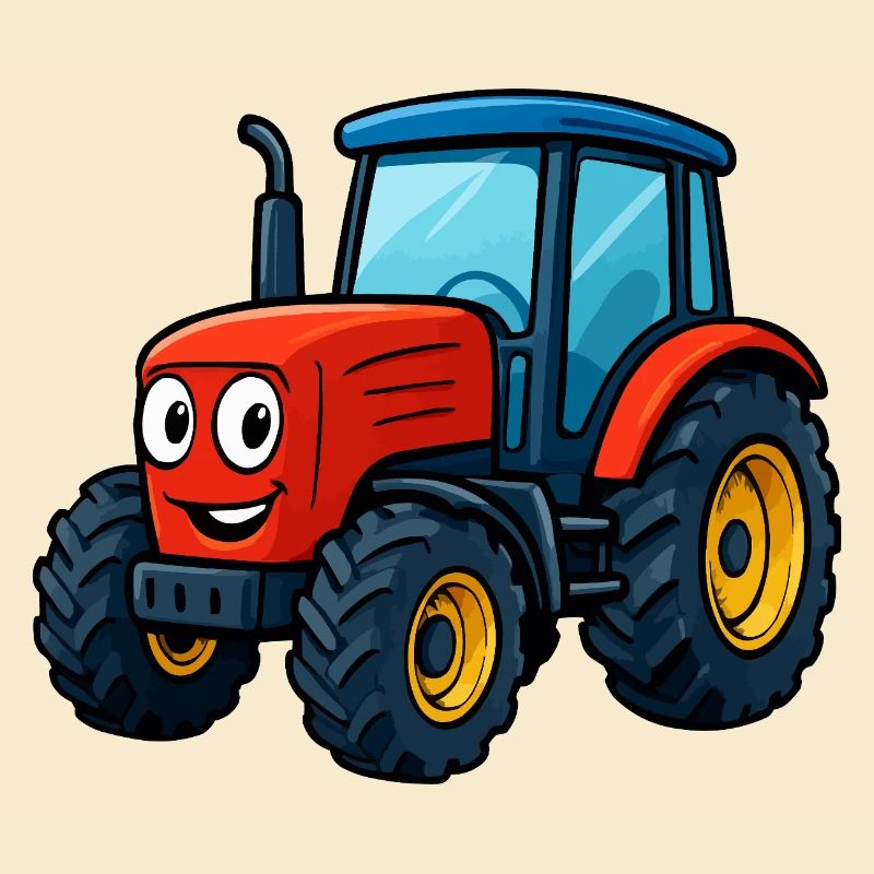 Impression de tracteur de ferme drôle
