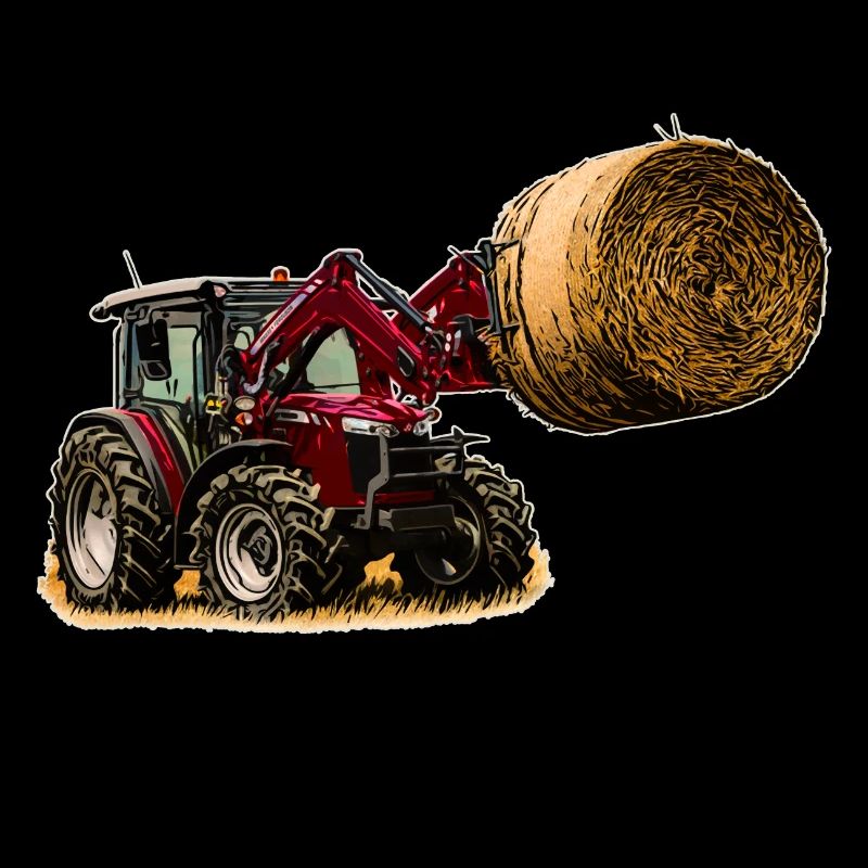 Tractor 4700 m with straw bales