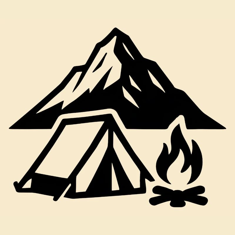 Mountain camp by the fire