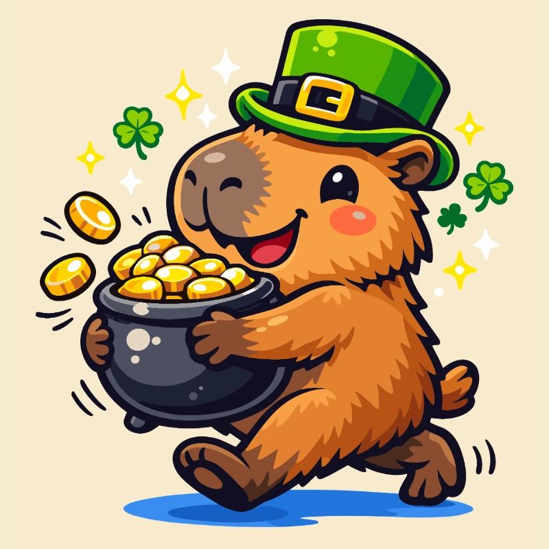 Mignonne capybara Or de la Saint-Patrick