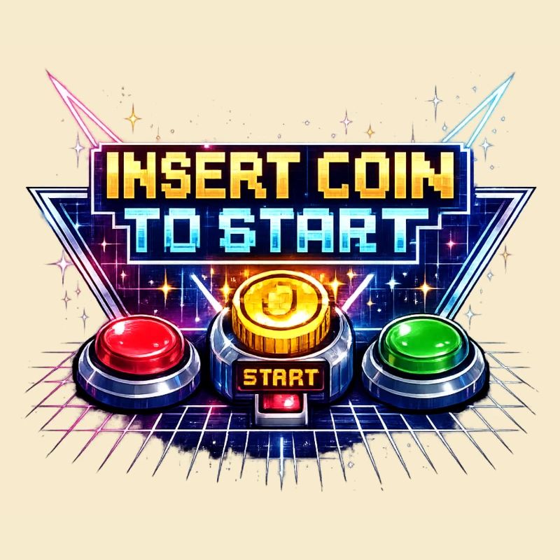 Arcade Start Button Neon Retro