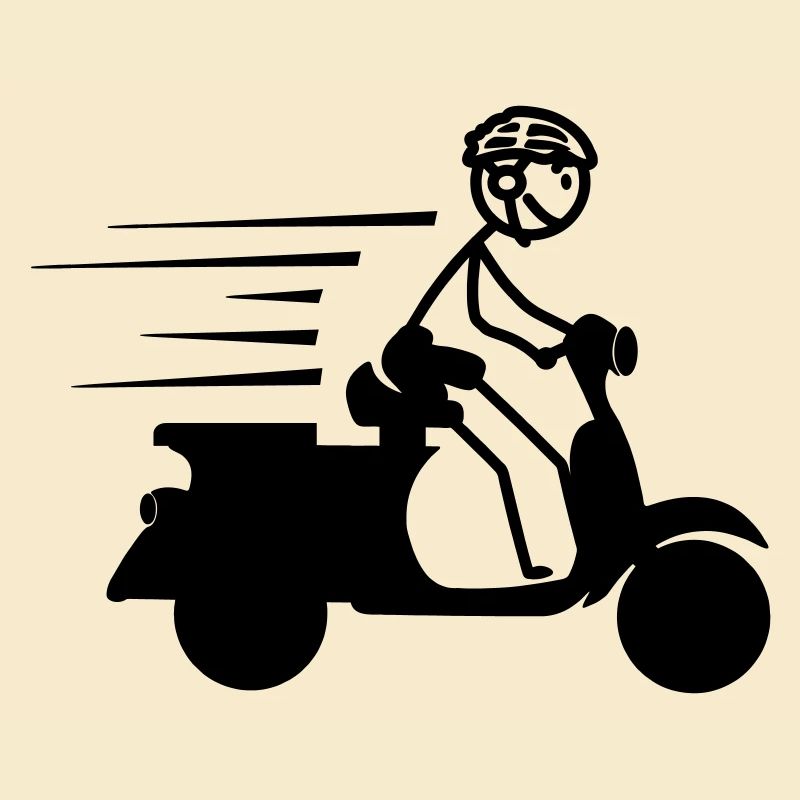 Scooter avec garçon stickmen