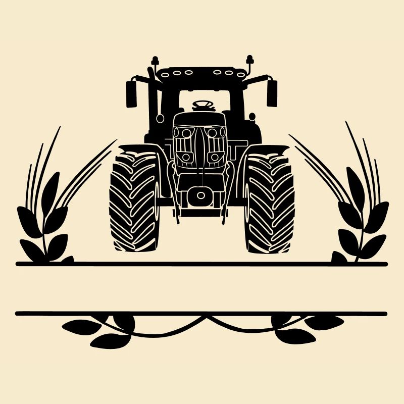 Ackerschlepper mit Getreidehalmen