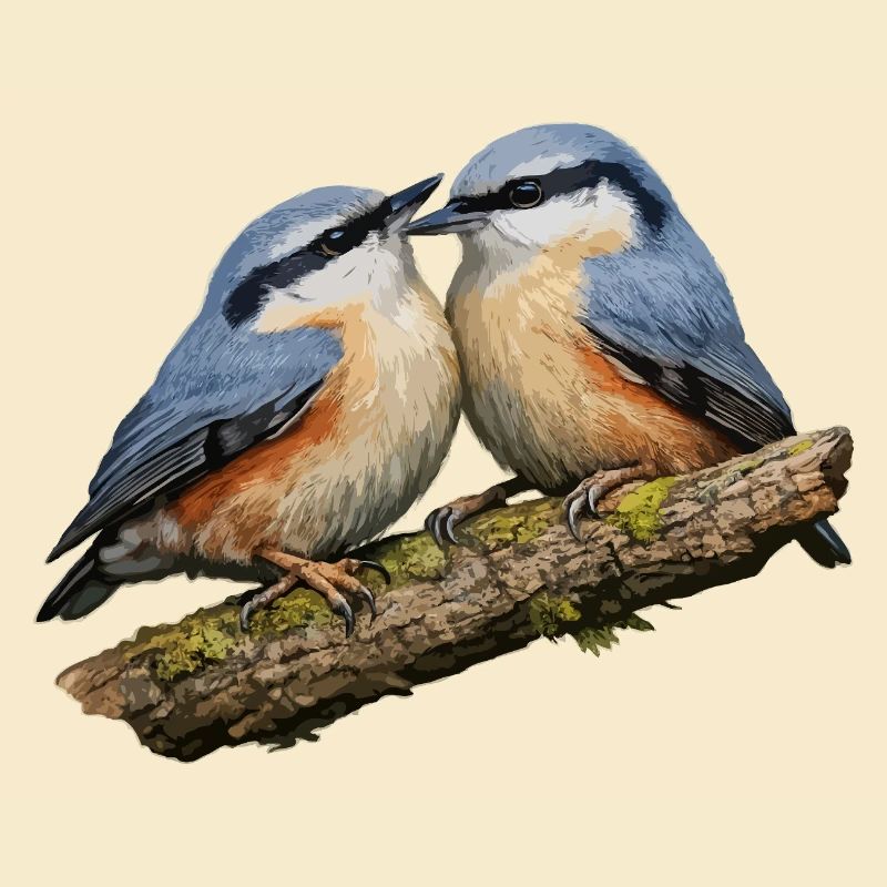 Deux sittelles sur la branche