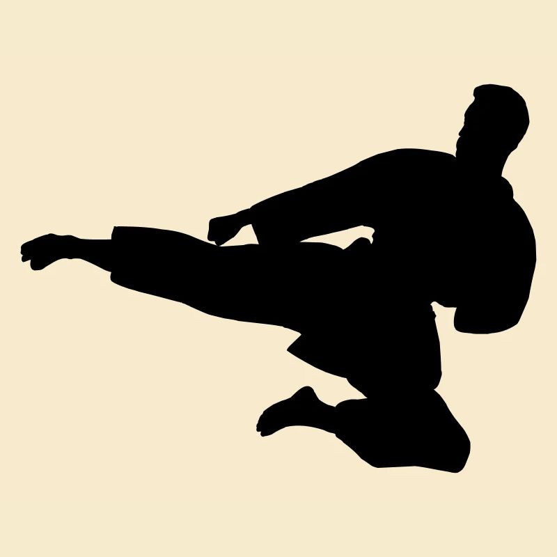 Karate oder Taekwondo sprangen seitwärts