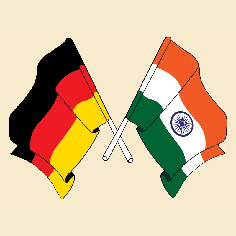 Drapeau de l’Allemagne et drapeau de l’Inde