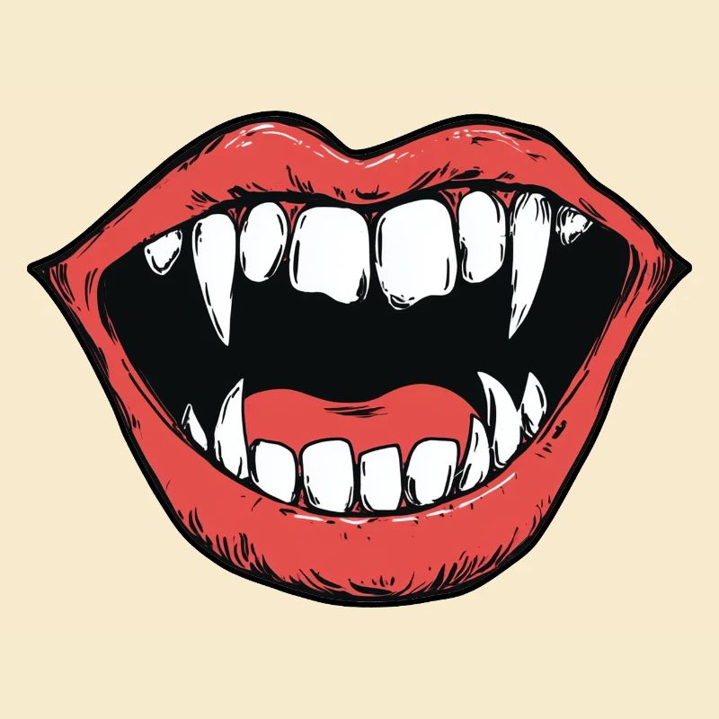vampire mouth, sharp teeth, bite