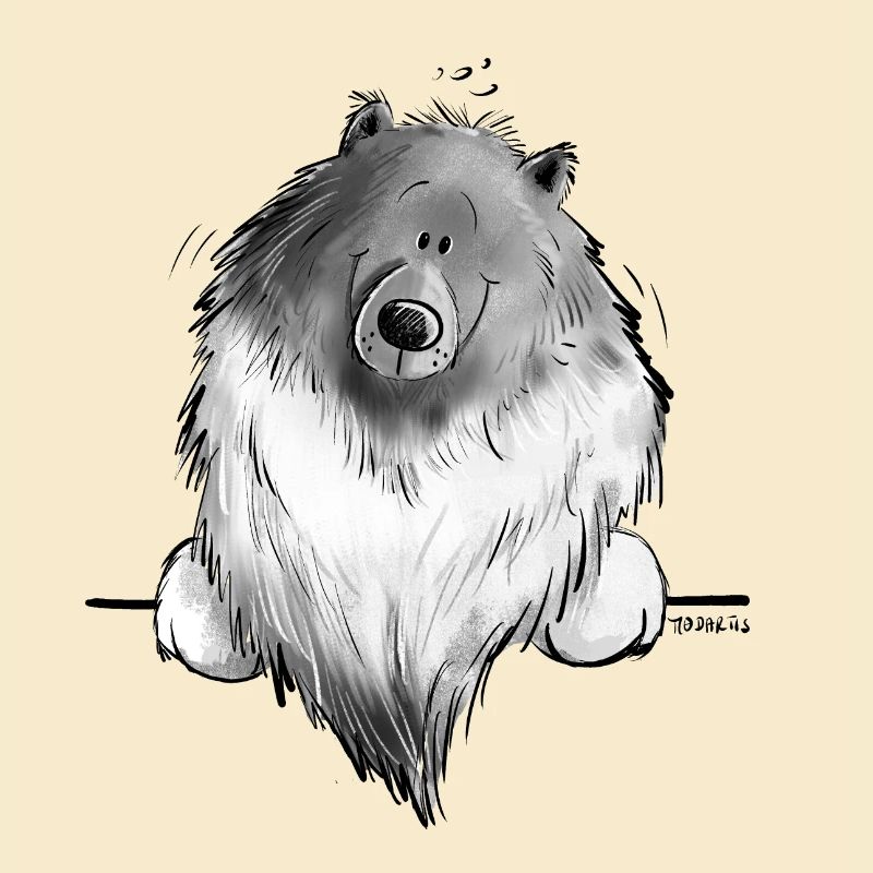 Lustiger Wolfsspitz I Comic Hund Geschenk