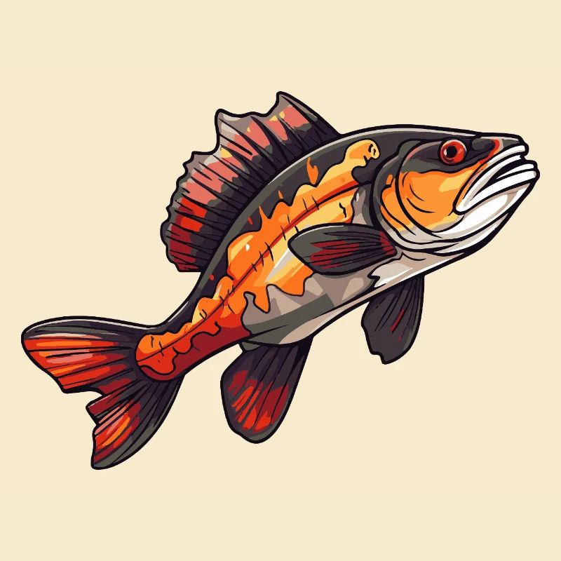 Poisson de dessins animés perches