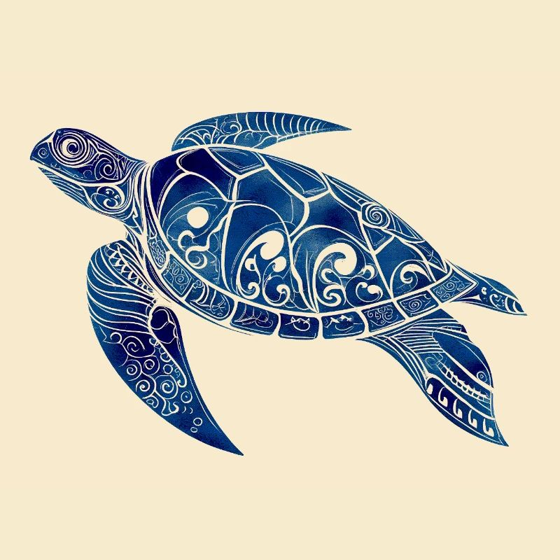 Tribal Turtle Blue – Ocean Design