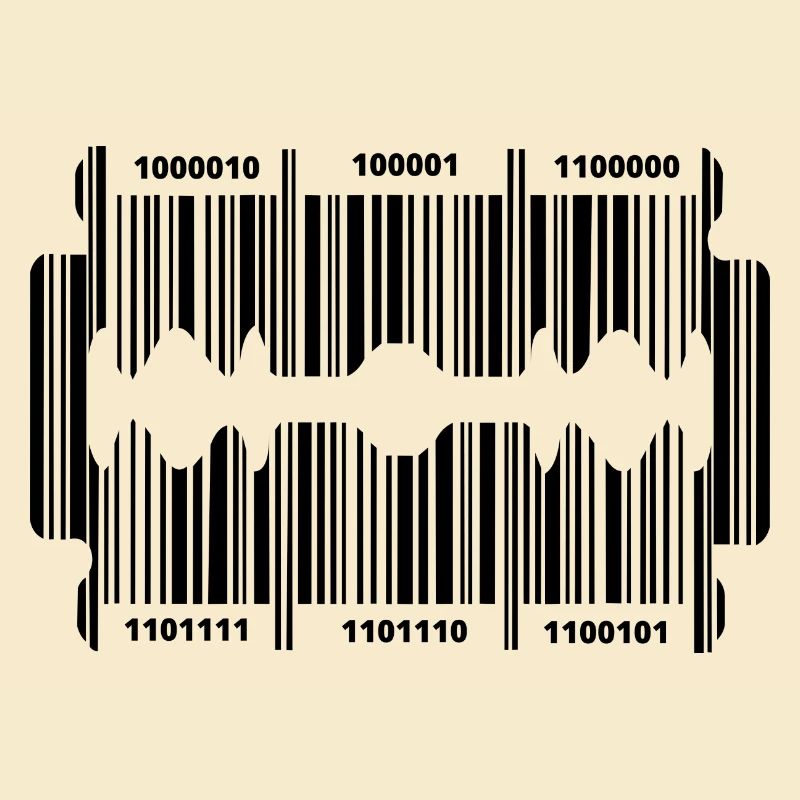 Rasierklinge mit geheim Code