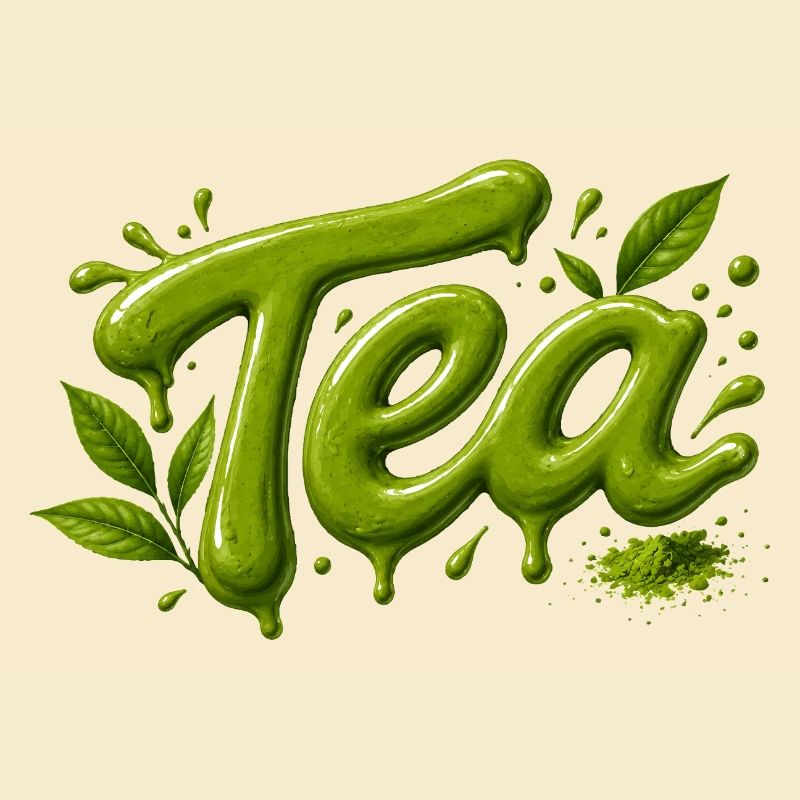 Typographie du thé Conception du matcha