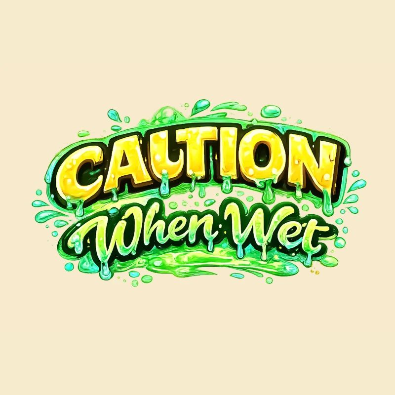 Caution When Wet Funny Flirty Statement Tee pun sp