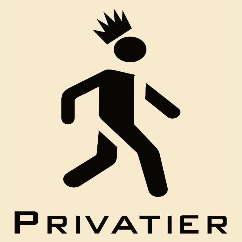 Privatier - Runner mit Krone Design schwarz