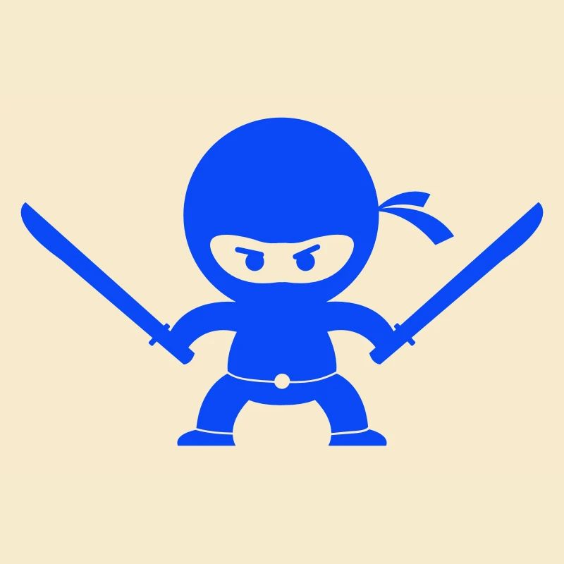 Ninja bleu avec deux épées