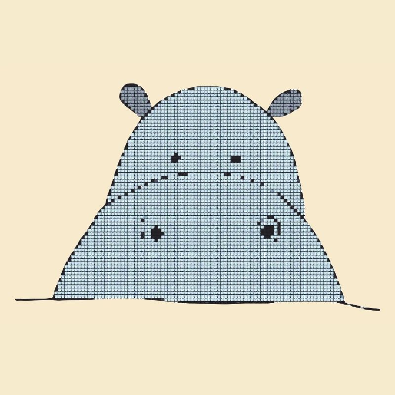 Hippopotame adapté aux pixels
