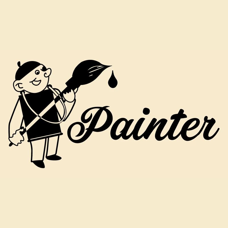 Maler mit Pinsel Text painter