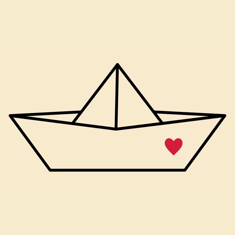 Boot Papier Schiff Herz I Hafen Liebe Geschenk