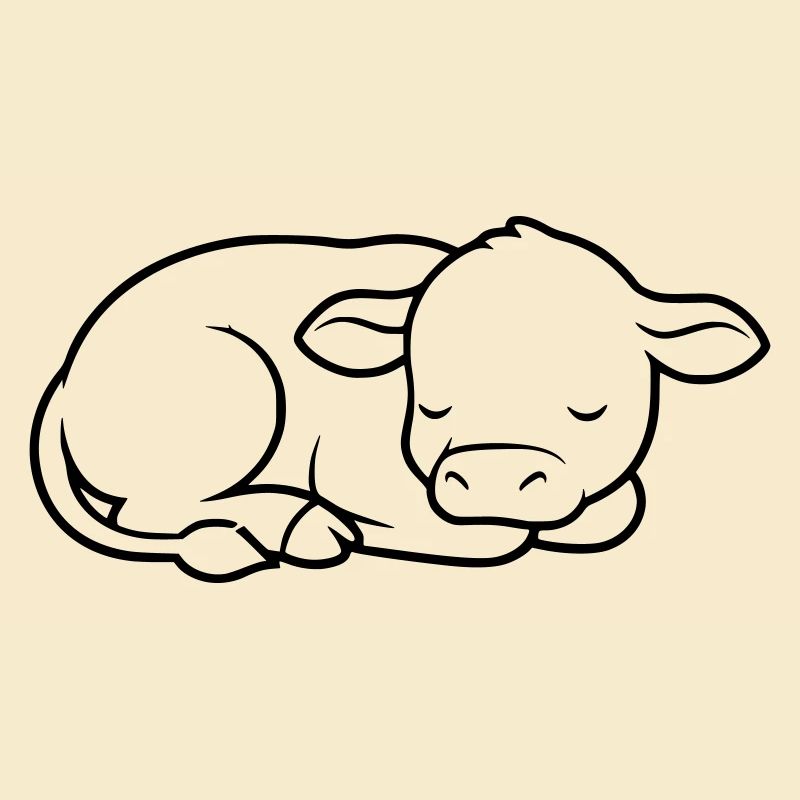 Veau endormi Vache bébé mignon