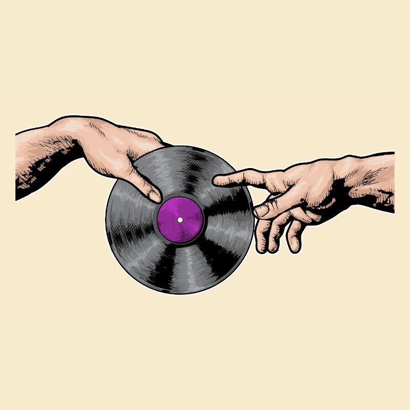 Hands Touching Vinyl Record Art