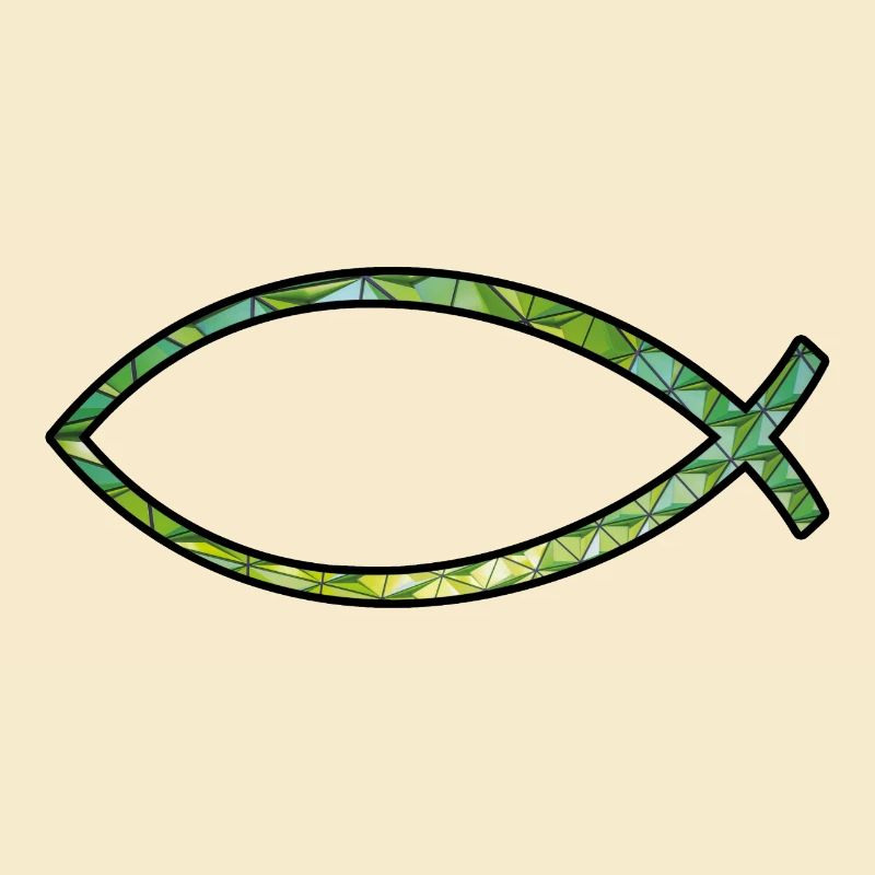 Ichtus fish (diamond, green)