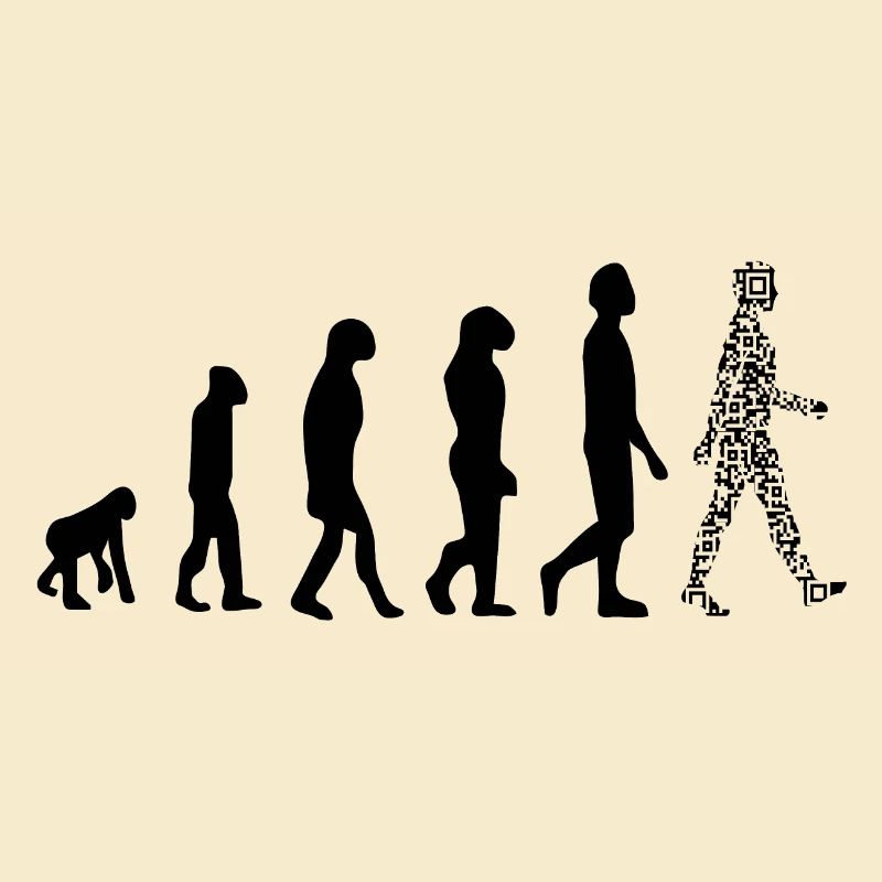 Evolution QR Code - Humor Gesundheits-Pass