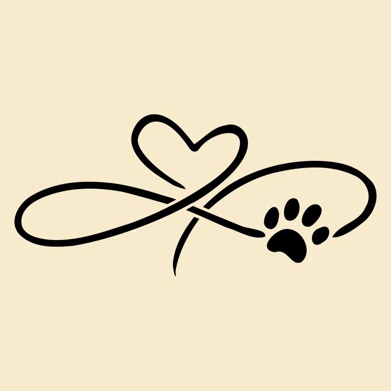 Infinity Herz mit Pfote Katze Hund