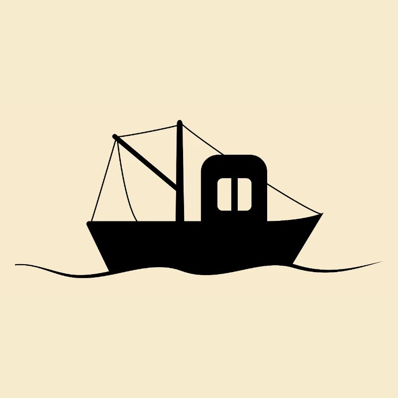 Fischkutter Silhouette, kleines Schiff