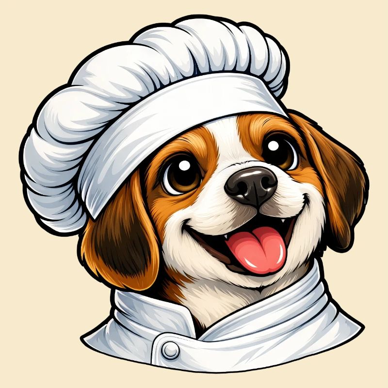 Cheerful Beagle Chef Good Mood Cartoon Kitchen