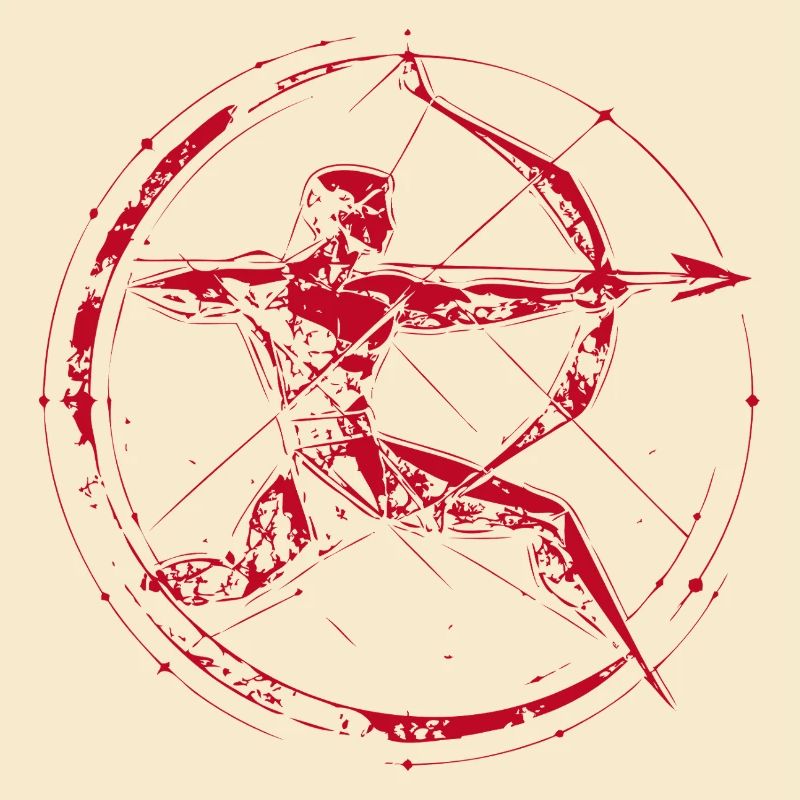 Red Rune Bow in a Circle