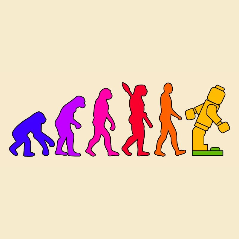 Klemmbaustein Evolution Menschheit Noppenbaustein