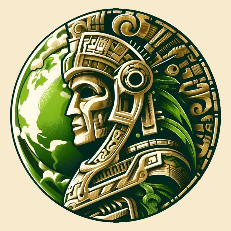 Ancient Aztec Warrior Gold Earth
