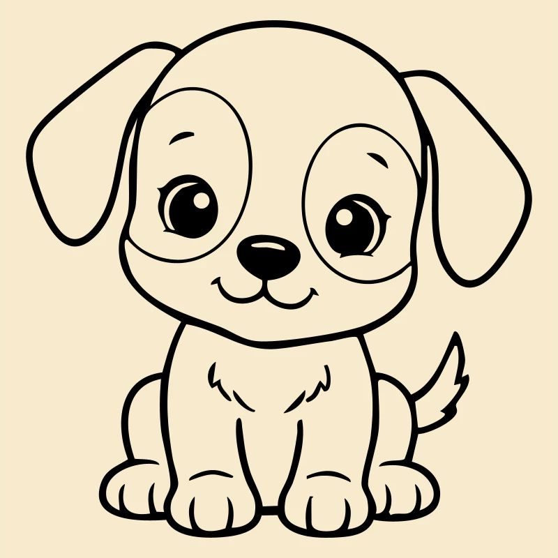 Petit chien mignon – Chiot noir et blanc