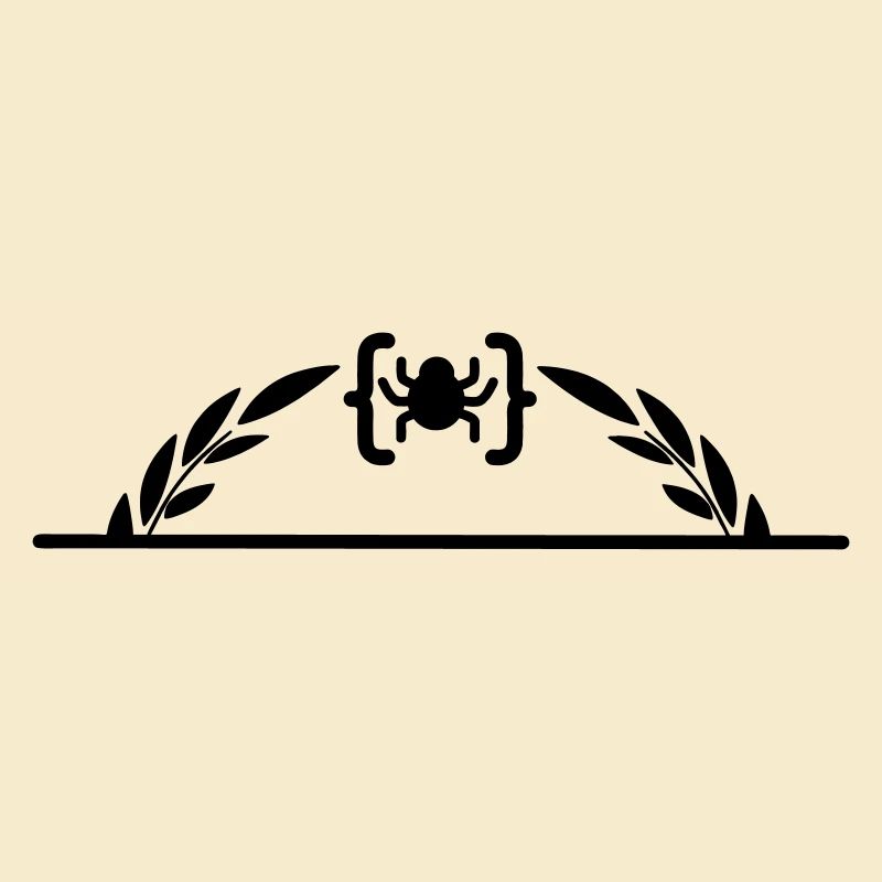 Code logo araignée en demi-couronne de laurier