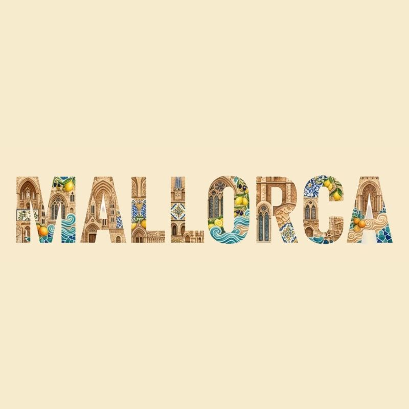 Typographie de Majorque avec architecture méditerranéenne