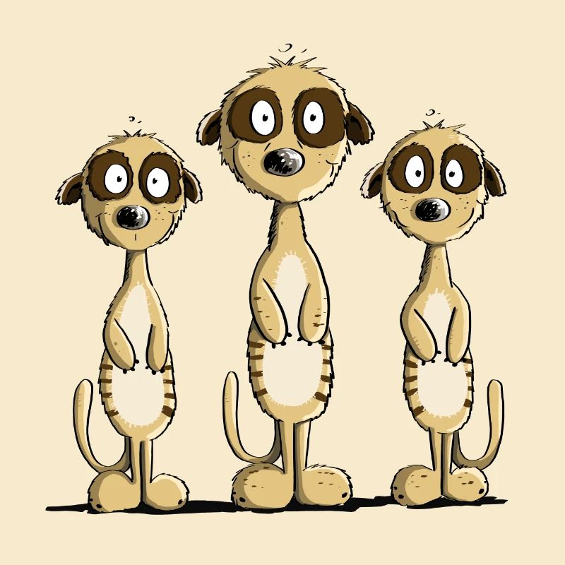 Drei Erdmännchen I Comic Geschenk I Fun Tiermotiv