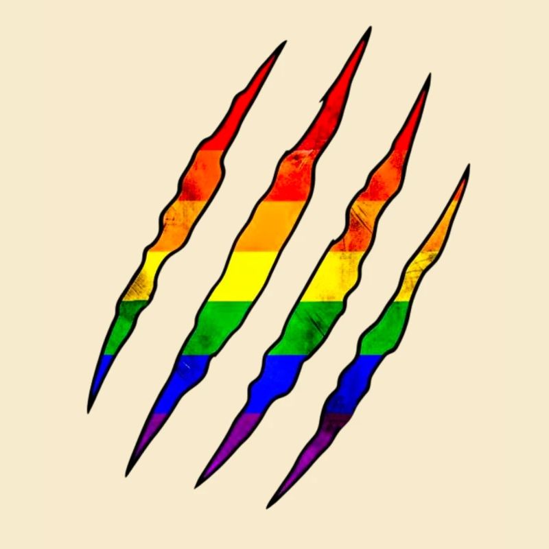 Pride Claw Rainbow Statement Scratch Trace