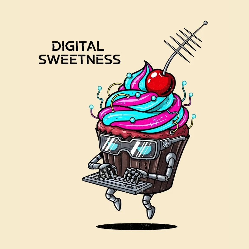 Cyber Cupcake avec robot à clavier