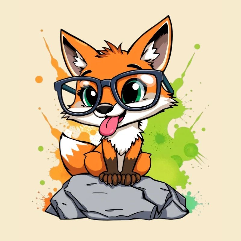 Spectacled fox on stone