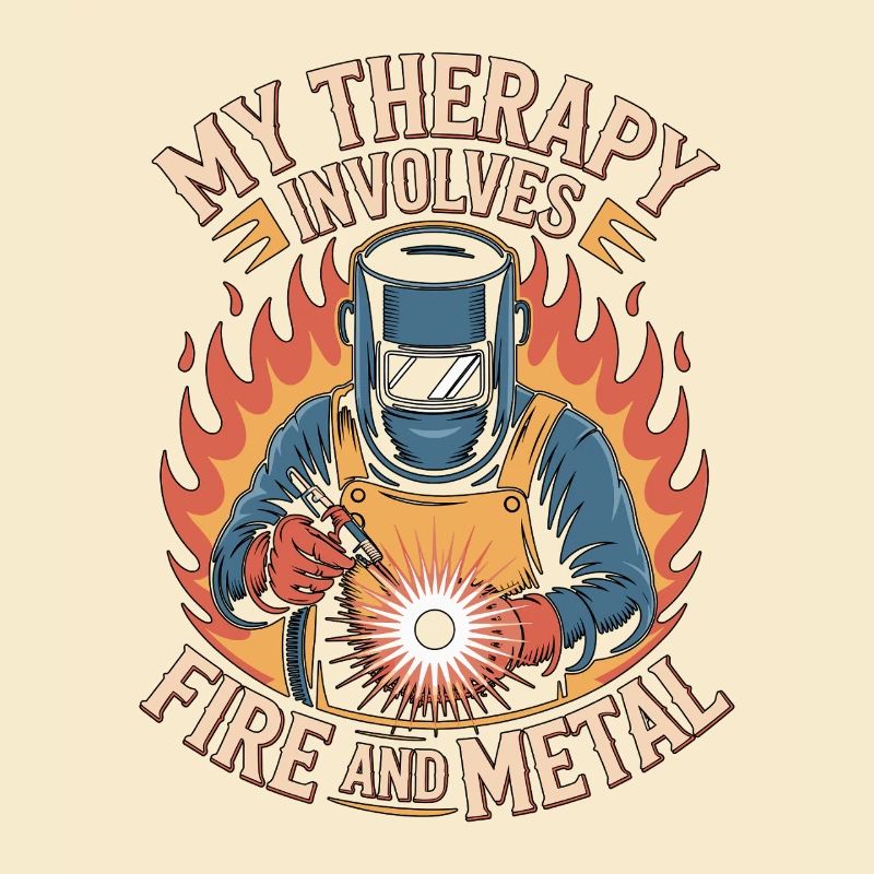 Welder My Therapy Involves Fire Mechanic Workshop