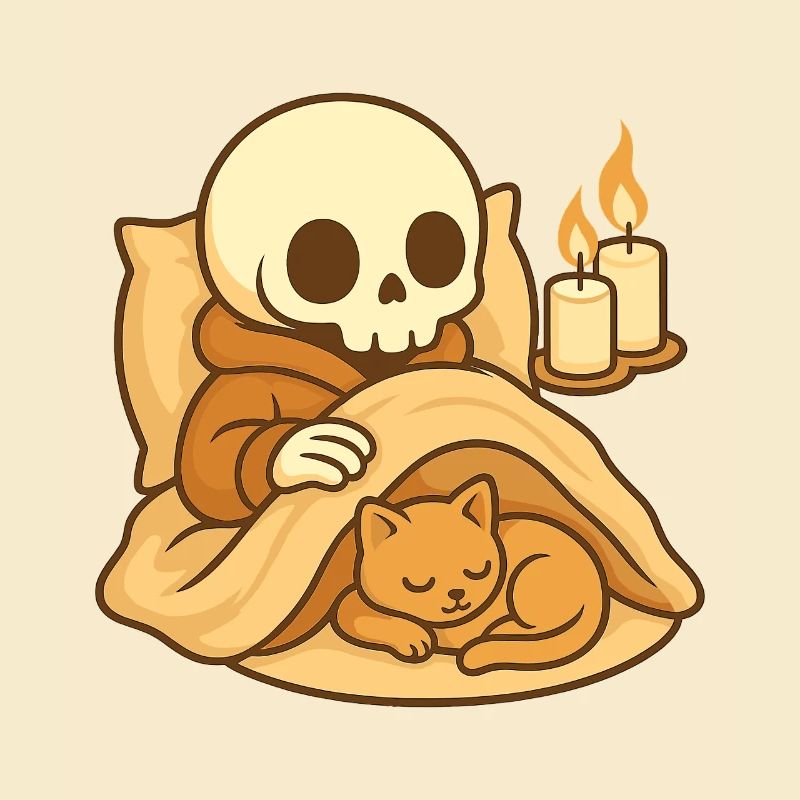 Sleeping Skeleton – Cozy Cat Sleep