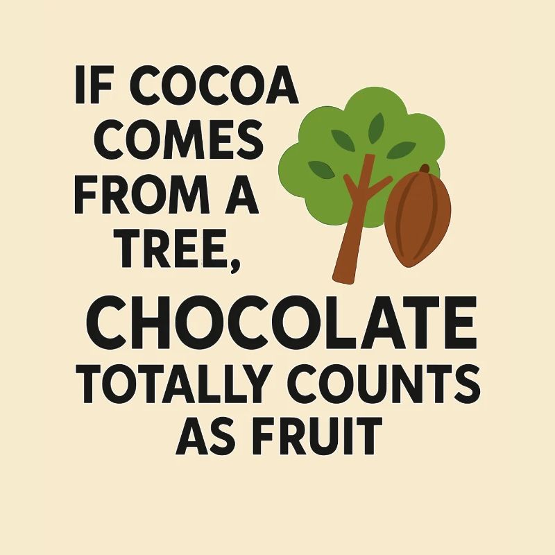 Chocolate counts as fruit – funny cocoa saying