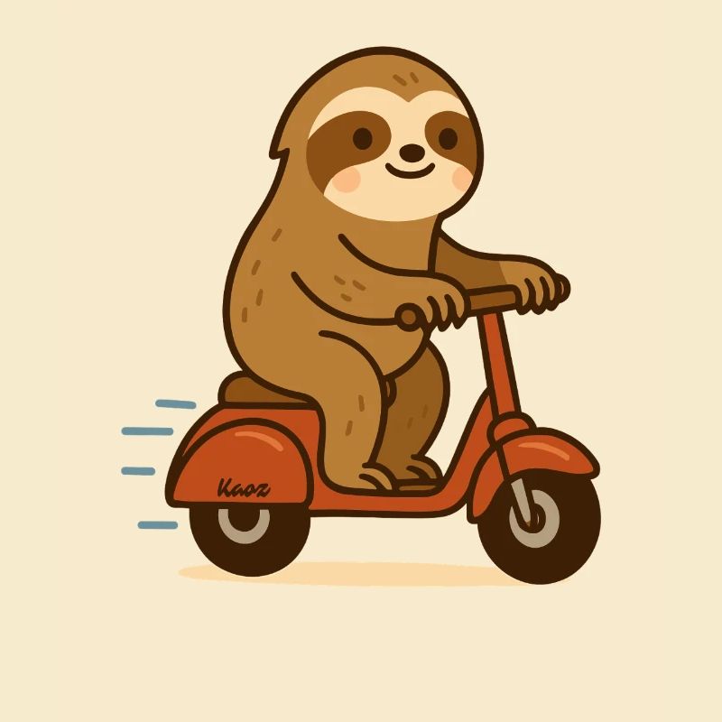 Faultier auf Roller