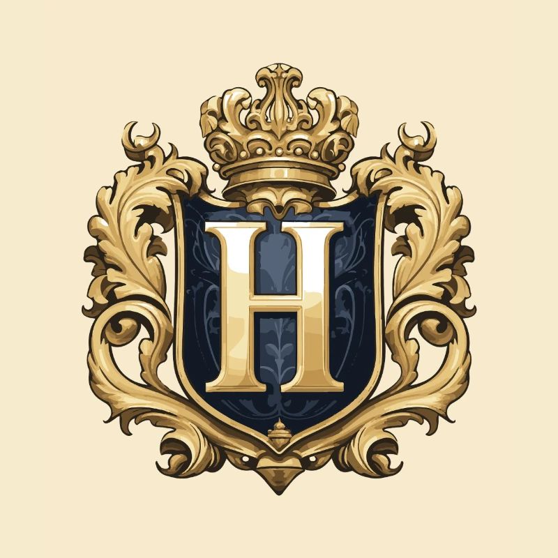 H Buchstabe Name Krone