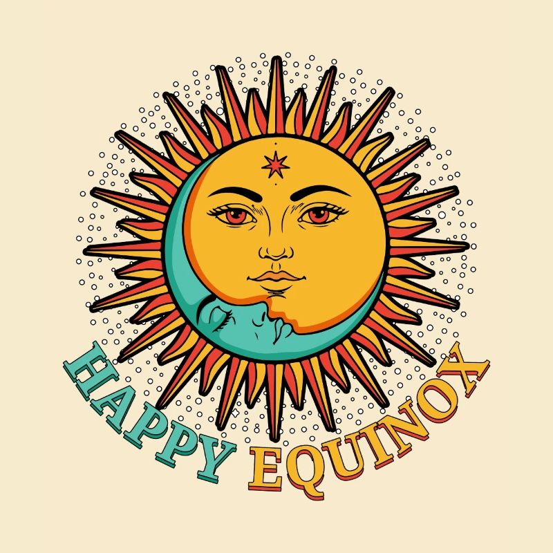 Happy Equinox Easter Ostara Moon Sun Spring
