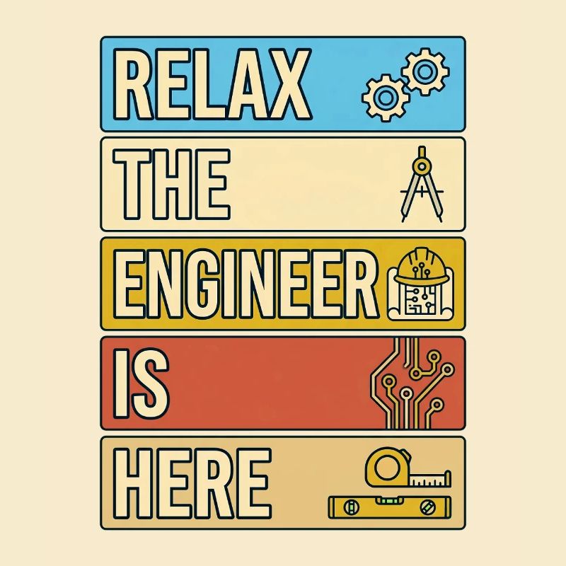 Relax The Engineer Is Here Retro Gift