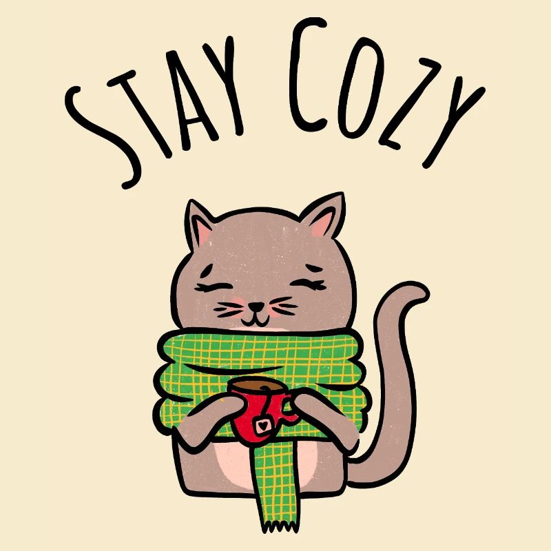 Chaton câlin avec écharpe verte Pull de Noël